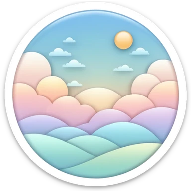 Soft muted aesthetic, minimal spring theme, airy and clean composition, soft natural lighting, modern iOS-style design, glossy subtle gradients, pastel tones, calm and fresh mood, minimal background, high resolution, dreamy soft focus sticker