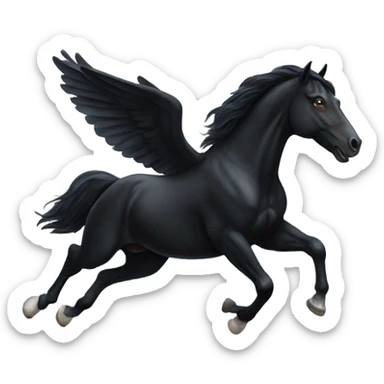 Flying black horse sticker