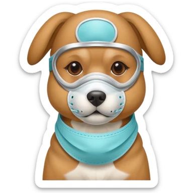 dog Wearing Medical Mask sticker
