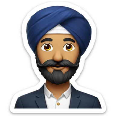 Punjabi Sikh with big curly moustache and cobra sticker