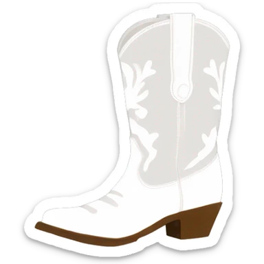 White santiag boot originally with pattern sticker