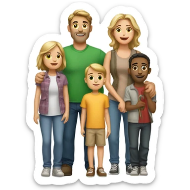 Caucasian Family of 8 at movie  sticker