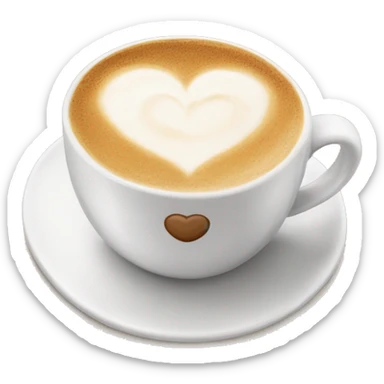 cappucino heart cup sticker