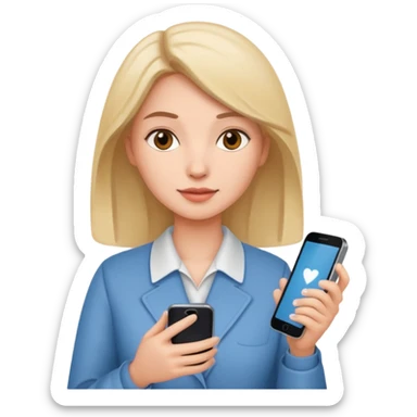 same woman but changing documents to phone sticker