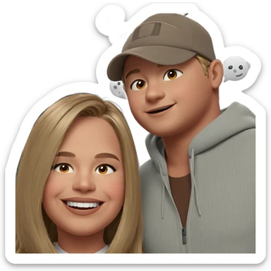 boy and girl smiling together sticker