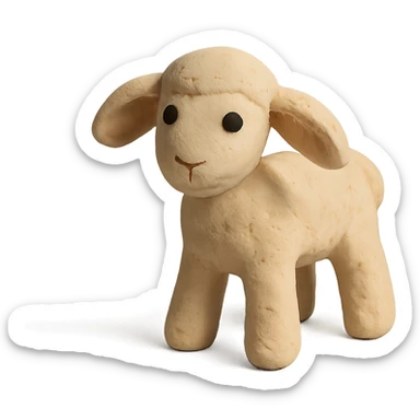 claymation style lamb sticker