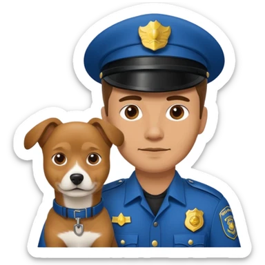 Policeman with a dog sticker
