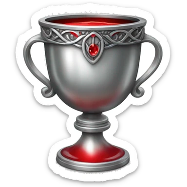 silver chalice with detailing on the outside with red liquid inside  sticker
