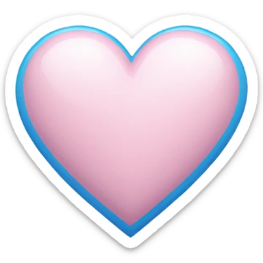 Light pink heart with blue  sticker