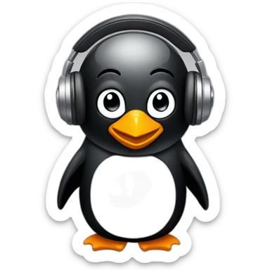 Dj penguin sticker