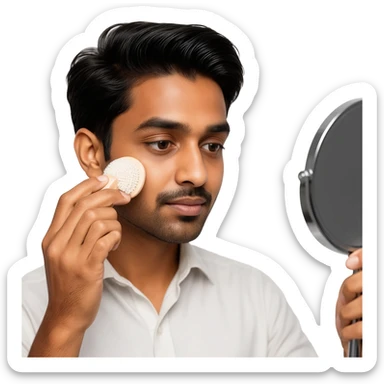 Indian young man at 26 years old cleaned face sticker