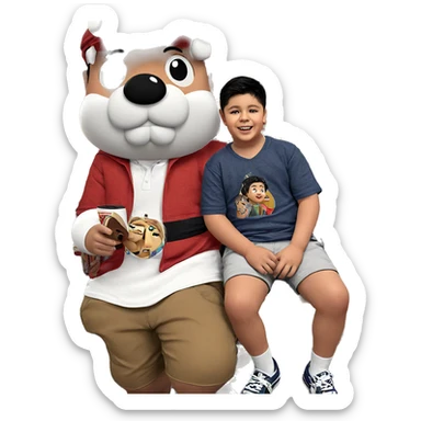 boys having fun indoors sticker