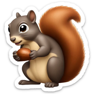 squirrel holding a big chestnut sticker