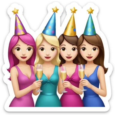 group of girls ready for a bacheloret party sticker