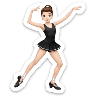 Jazz dancer white with brown hair wearing jazz shoes  sticker