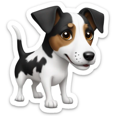 Black and white Jack Russell dog sticker