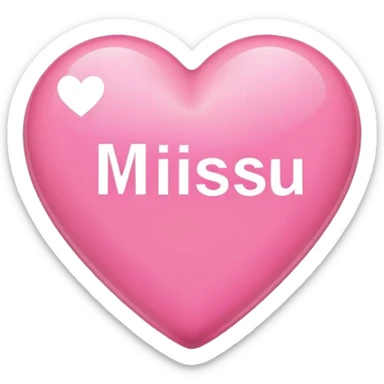 Pink heart that says “I miss u” sticker