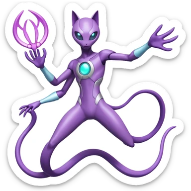 Deoxys-Mewtwo-Lunala-Fakémon-hybrid-creature (full body)  sticker
