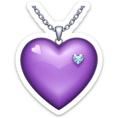 purple heart with diamond chain around it sticker