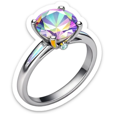 glitter white diamond married ring sticker