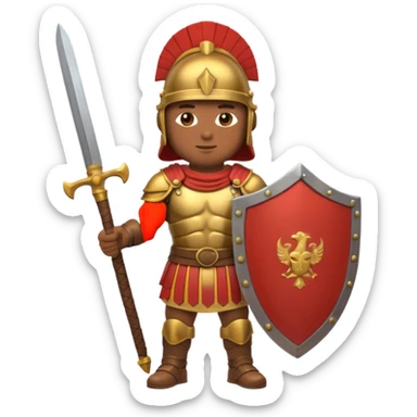 emoji de soldado romano alto y fuerte cuerpo entero sticker