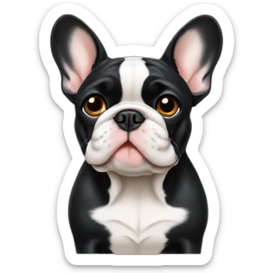French bulldog black fur with tan points sticker