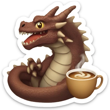 Coffee breathing dragon sticker