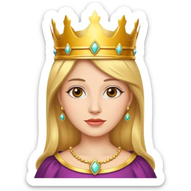 the word queen and a crown sticker
