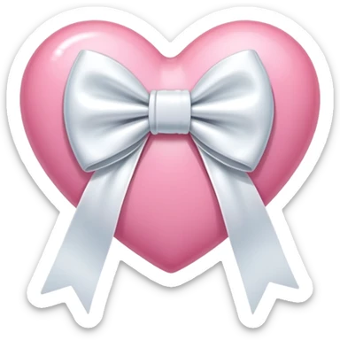 corazón rosa con moño blanco  sticker