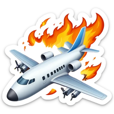 Plane crashing sticker