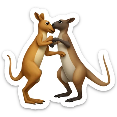 Kangaroo boxing a person sticker