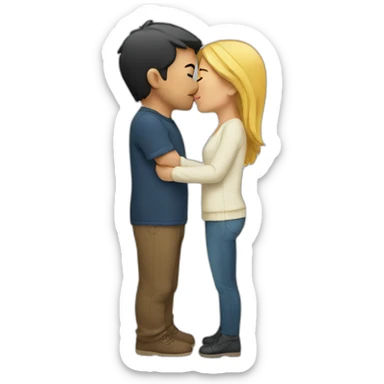 couple kissing sticker