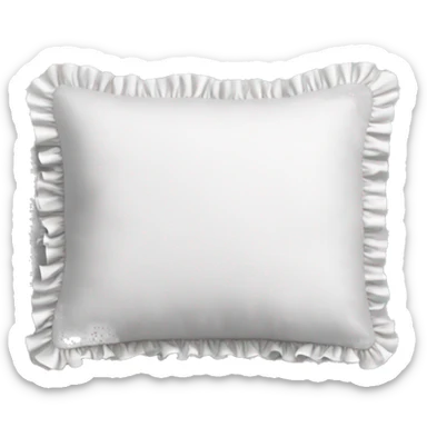 white pillows with ruffles sticker