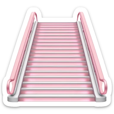 White stair master with pastel pink LED details, minimal backdrop sticker