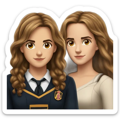 Hermione Granger et Emma Watson qui se regardent sticker