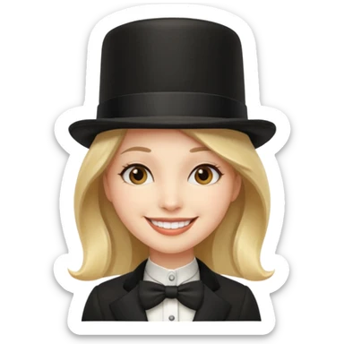 A girl with a top hat sticker