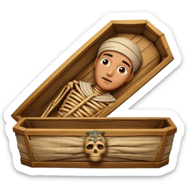 mummy coffin with a guy in it sticker