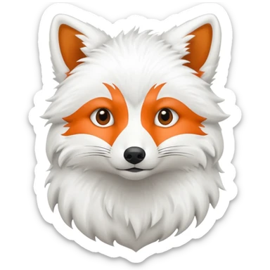 white furred fox sticker