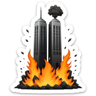 twin towers airplane explosion sticker