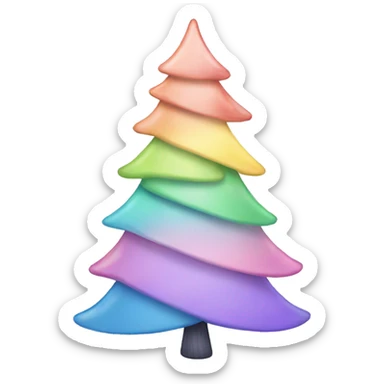 Rainbow pastel Christmas tree sticker