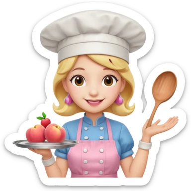 Pink chef princess peach sticker
