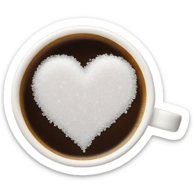 salting a heart over a cup of iced americano sticker