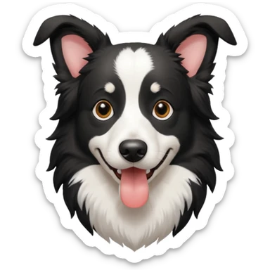 Colorful Border collie Dog, Border collie Portrait, Dog Sticker Clip art sticker
