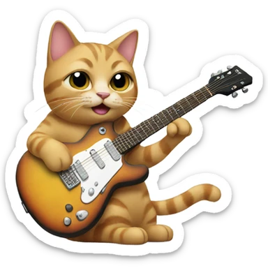 Cat with guitar sticker