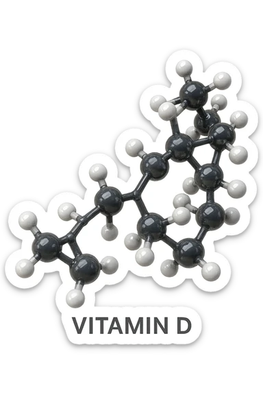 molecola in 3d di Vitamina D, iperrealistica in 3d sticker