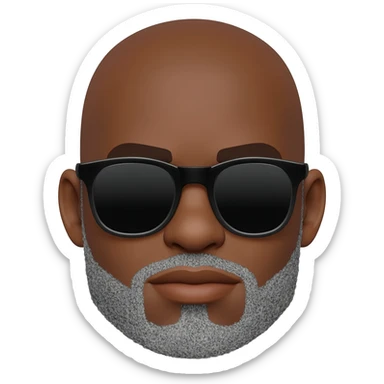 black man bald with grey  short goatee and sunglasses sticker