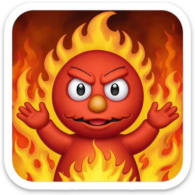Elmo angry surrounded by fire sticker