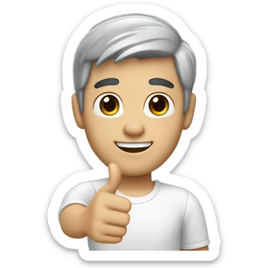 memoji of a black hair white skin 25 year old man, giving a thumbs up sticker