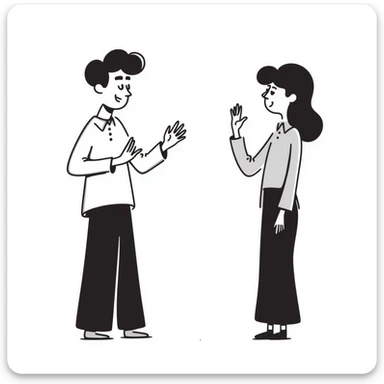 sketch of a man and woman having an argument, hand-drawn lines sticker