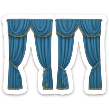 blue curtains sticker